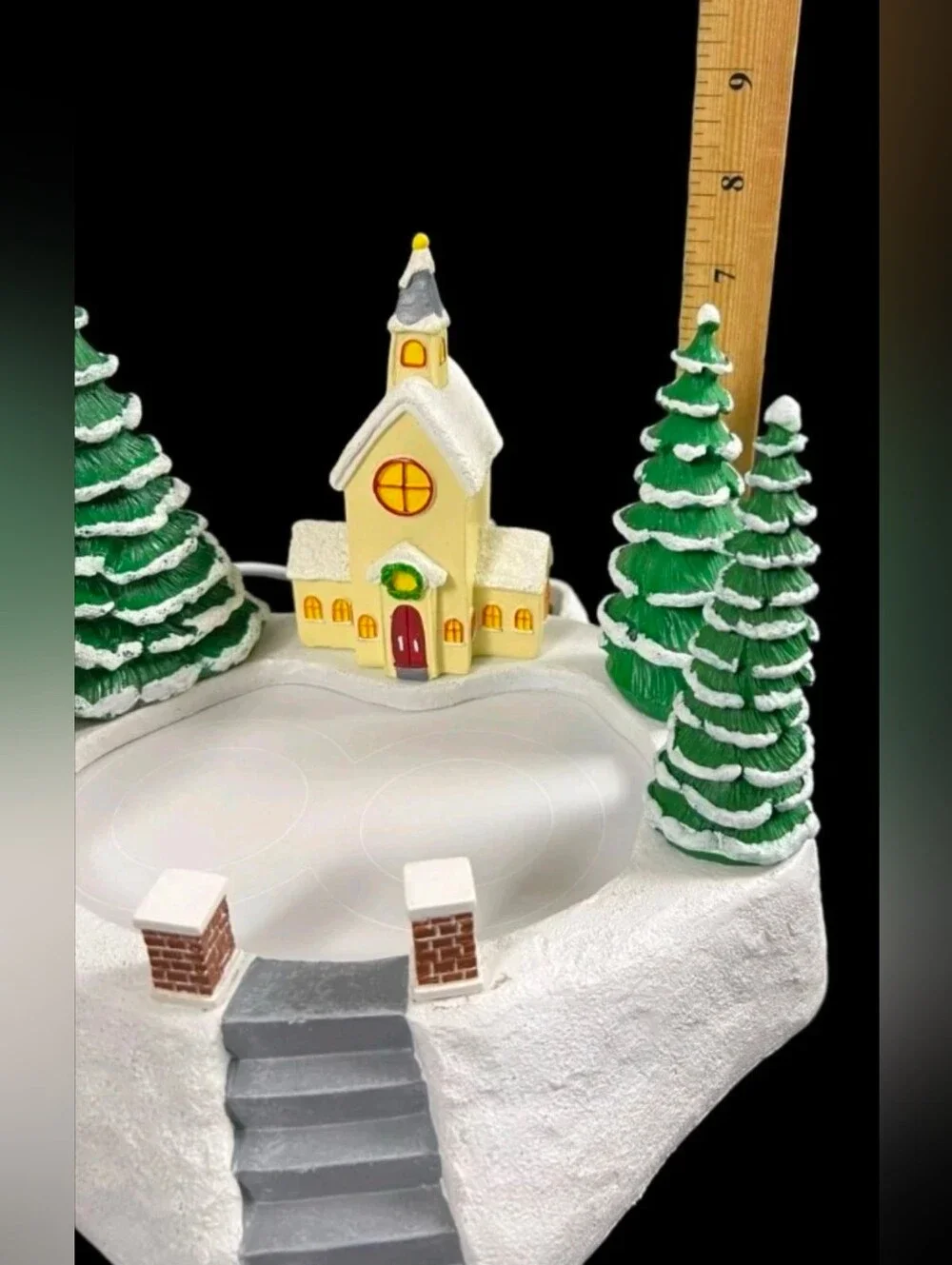 Skate the Day Away • Limited Edition Ceramic Christmas Village Warmer • Retired